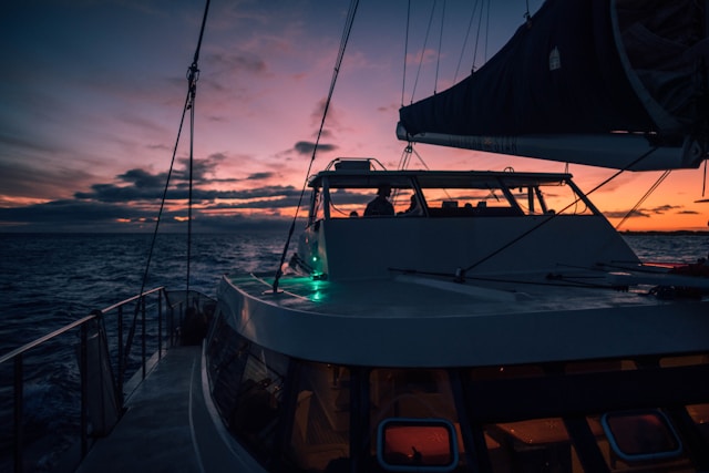 Luxury catamaran sailing